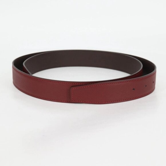 HERMES Constance Belt Leather 48"" Wine Red Auth - Picture 4 of 11